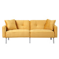 76" Convertible Sofa Bed 2 Seater Linen Yellow F52855