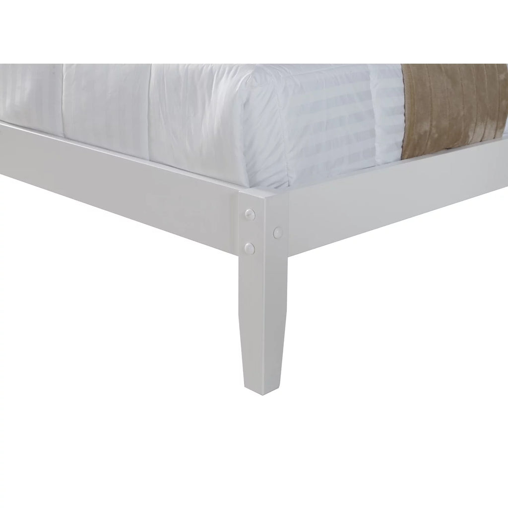 Solid Wood Full Platform Bed in White B696