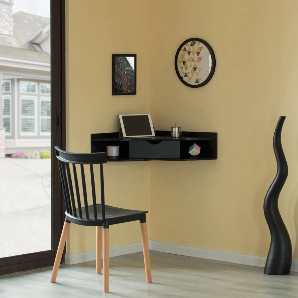 Heart Shaped Corner Desk with Drawer and Two Shelves C7581
