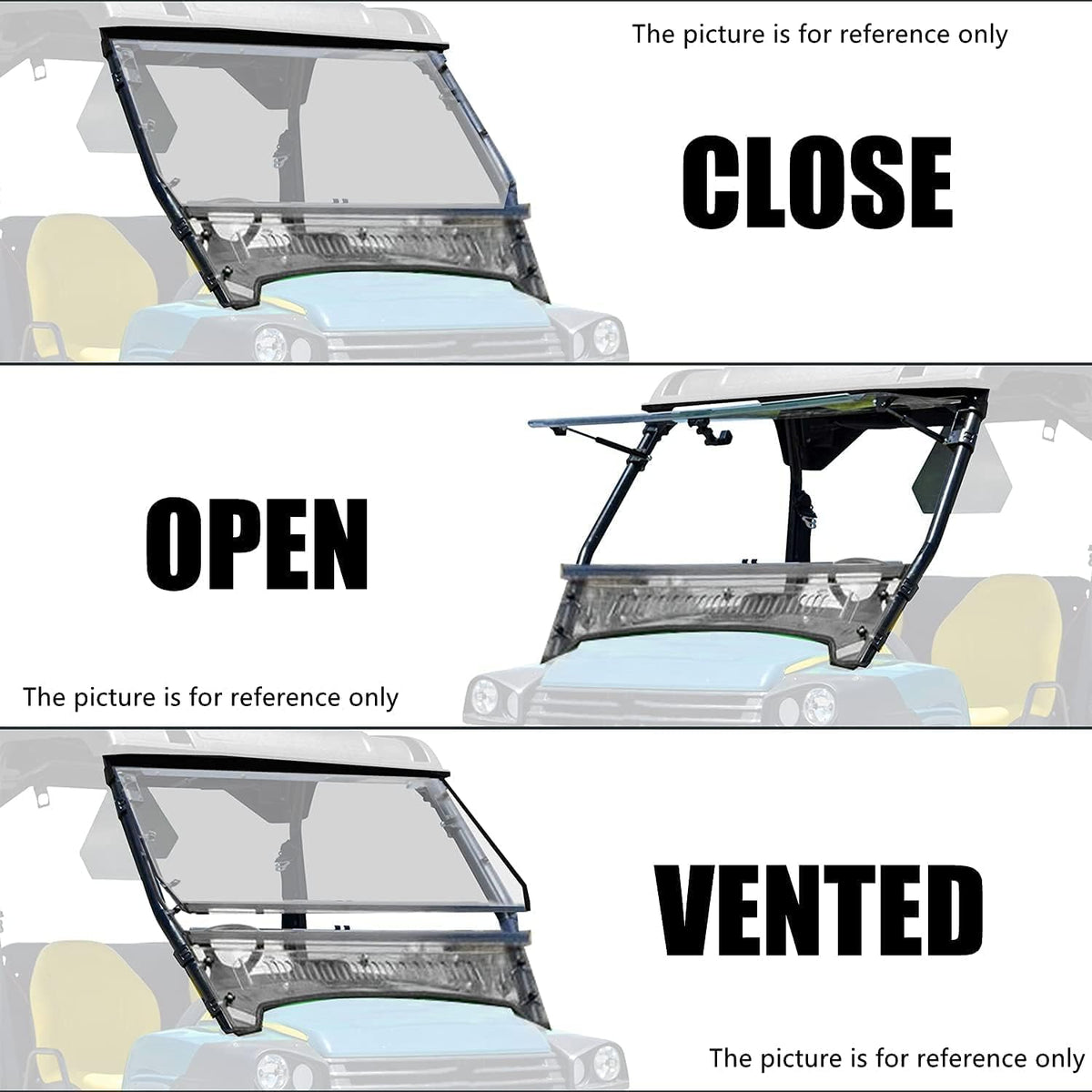 3-IN-1 Scratch Resistant Full Clear Flip Down Windshield H8716