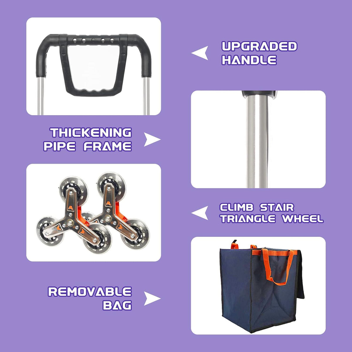 Folding Shopping Cart with Swivel Wheels and Canvas Bag D755262