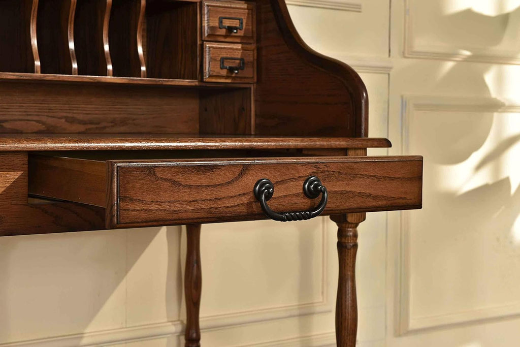 Solid Oak Wood Mini Roll Top Desk Z975