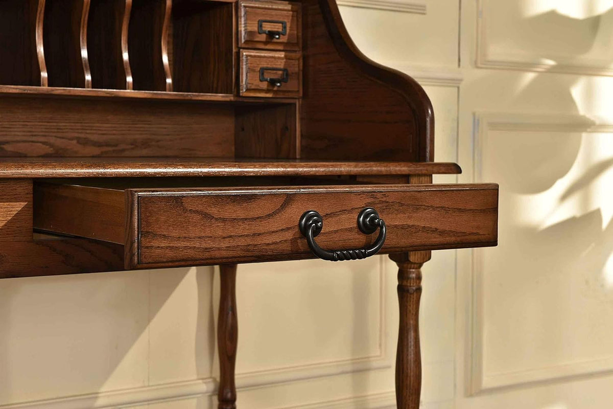 Solid Oak Wood Mini Roll Top Desk Z975