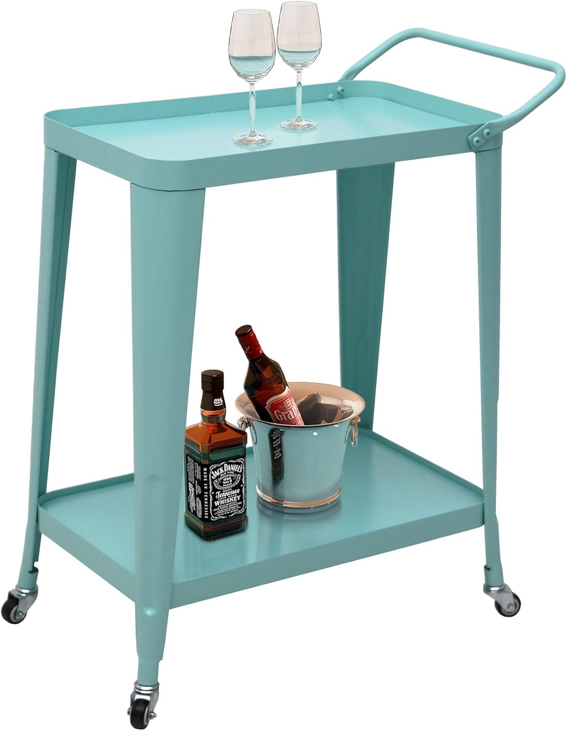 2-Tier Rolling Utility Cart with Swivel Wheels T3391