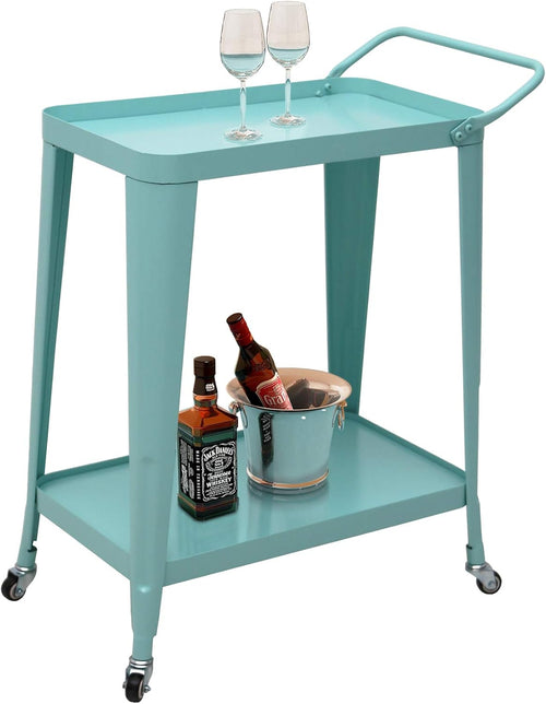 2-Tier Rolling Utility Cart with Swivel Wheels T3391