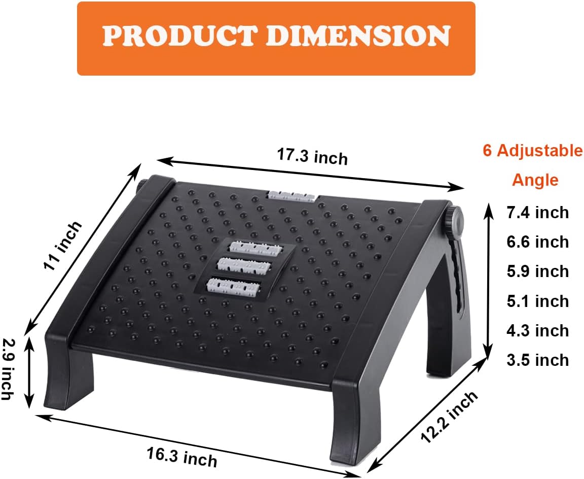 Adjustable Height Foot Rest with Massage Surface E360