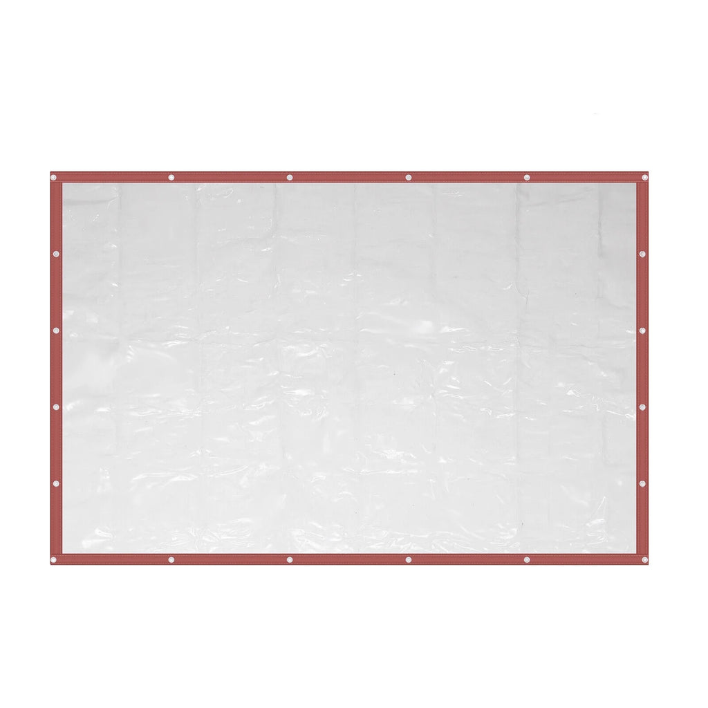 Brown PVC Clear Awning Canopy Patio Roll Up Enclosure Y814