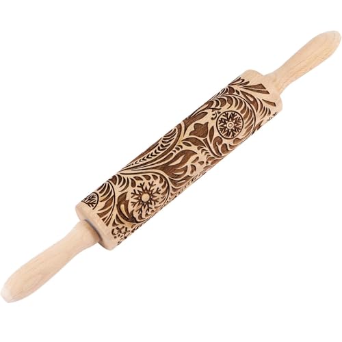 Embossed Wooden Non Stick Rolling Pin 2 Pack G19985