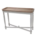 42" Brown and White Distressed Rectangular End Table F213