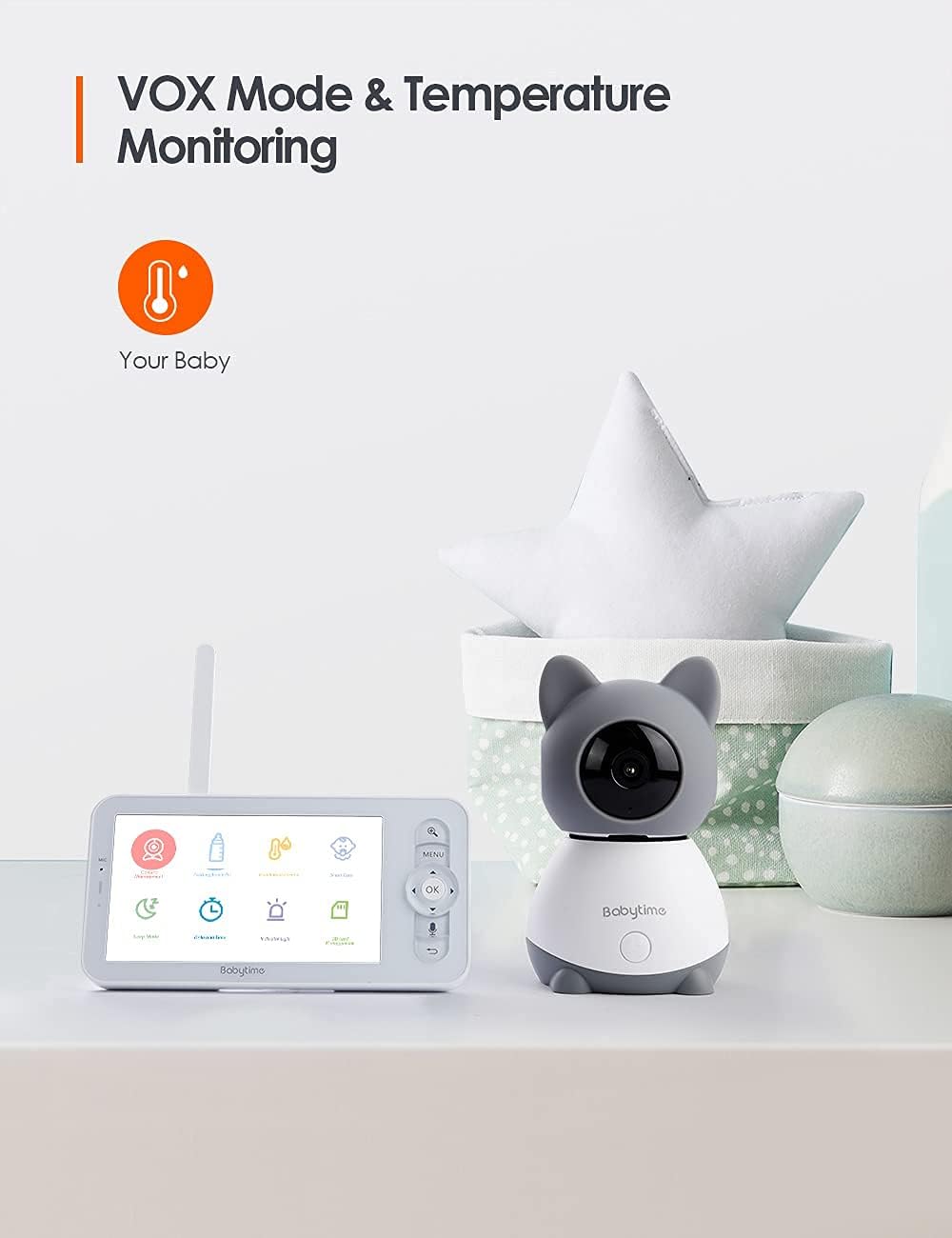 Video Baby Monitor with 1080P Pan/Tilt Camera U63211