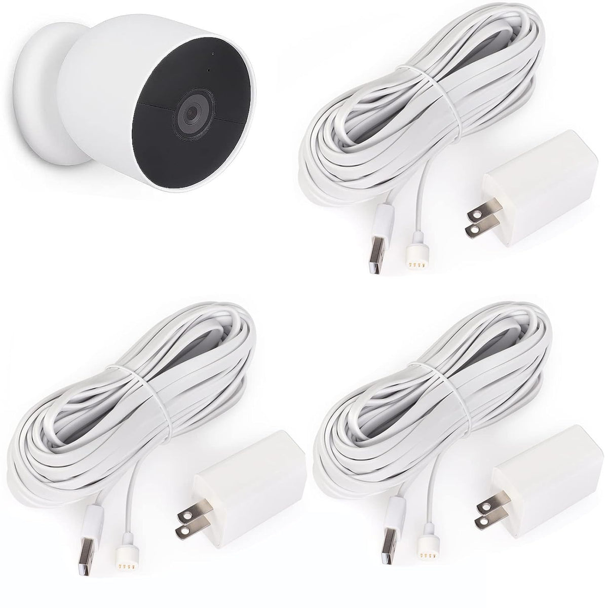 25 ft Weatherproof Charging Cable 3Pack-White Y447329