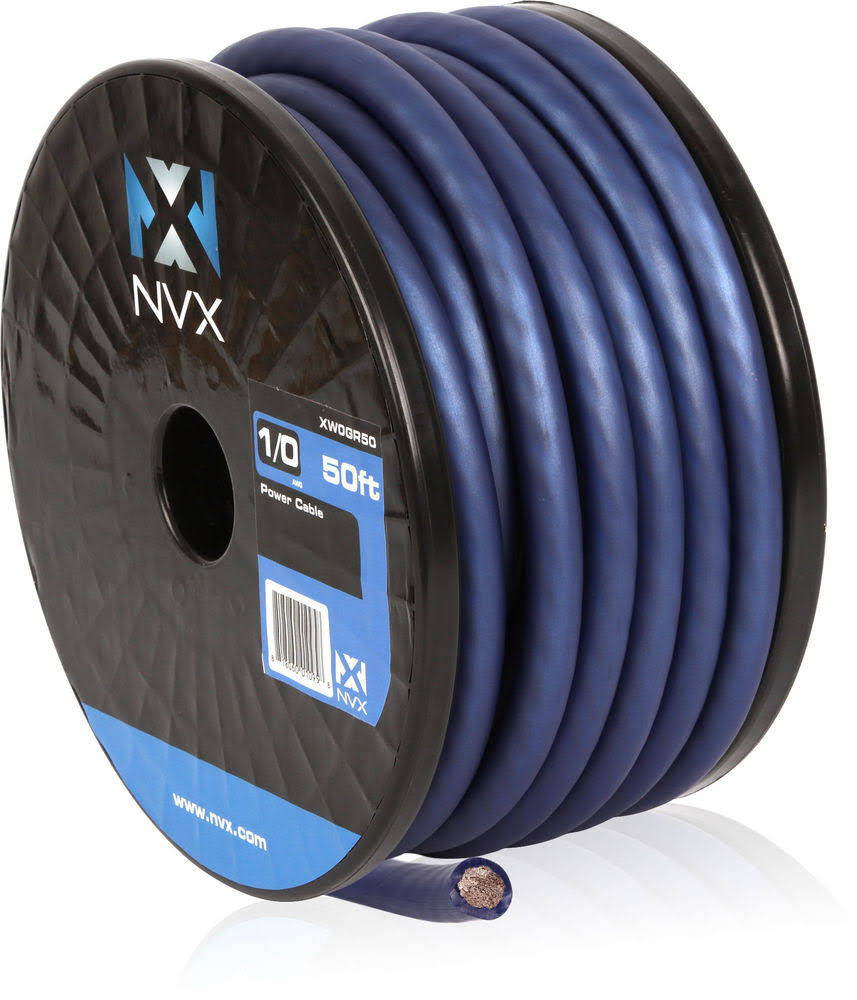 50 ft. Metallic Powder Blue 1/0-Gauge Power/Ground Wire Cable D41091
