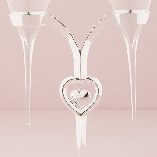 Glass Flutes with Silver Stand R20987