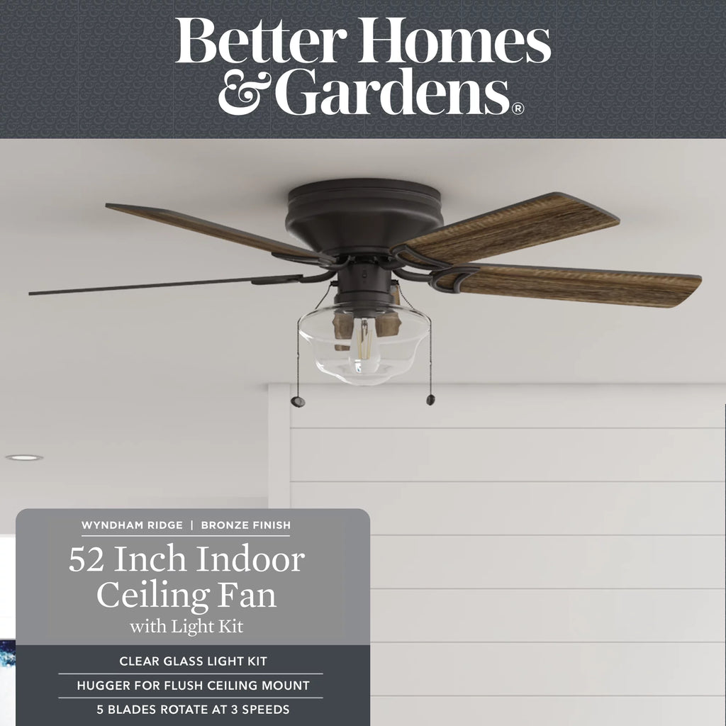 Bronze Indoor Ceiling Fan with Light S2825