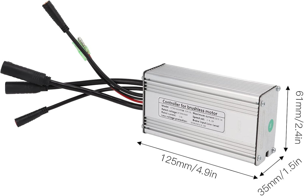 Motor Brushless Controller, 36V/48V 22A Waterproof Sine Wave Motor Controller for 500W Motor E-Bike Y5067