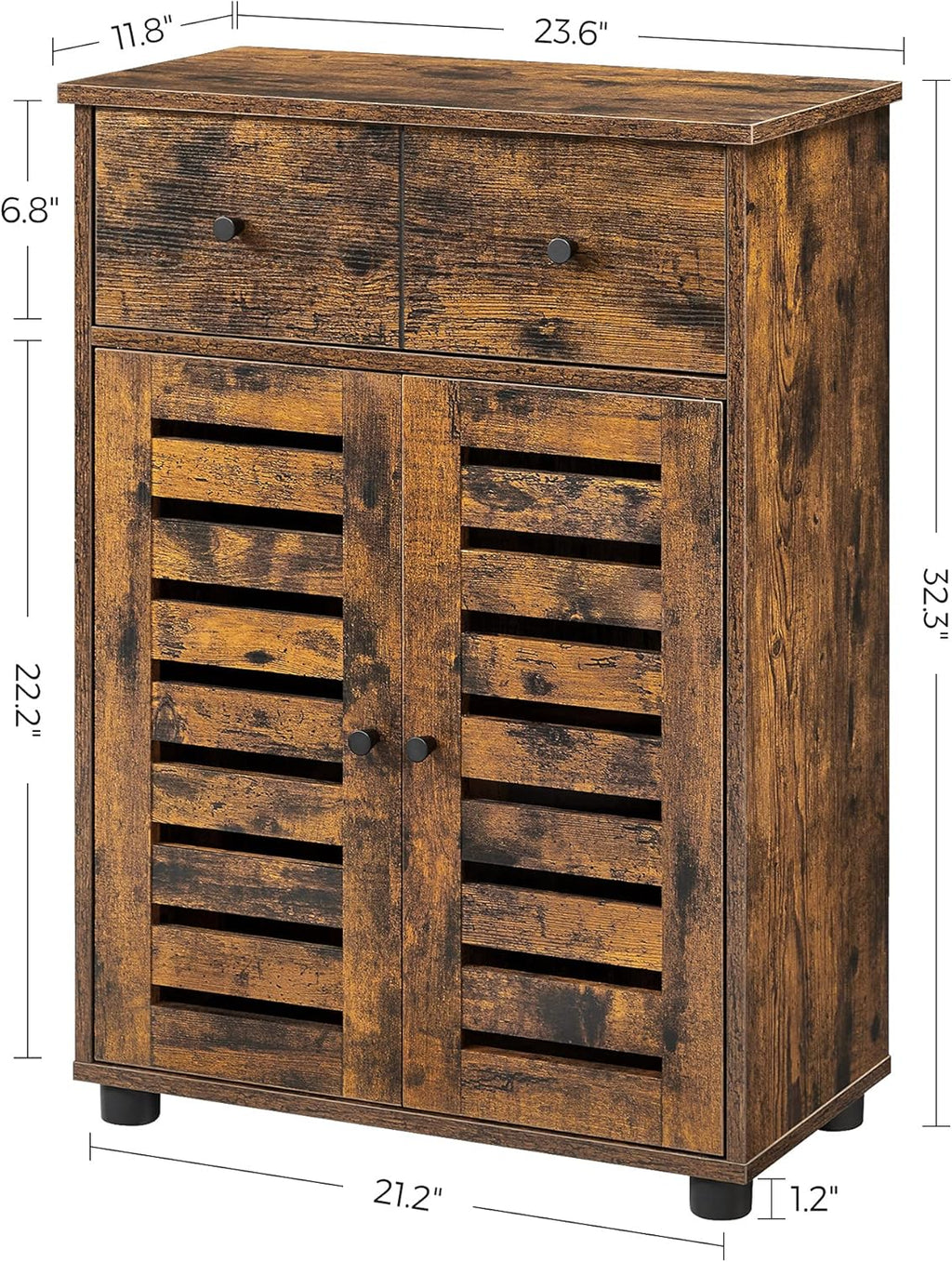 Bathroom Storage Floor Cabinet with 2 Louvered Doors Drawer M726201