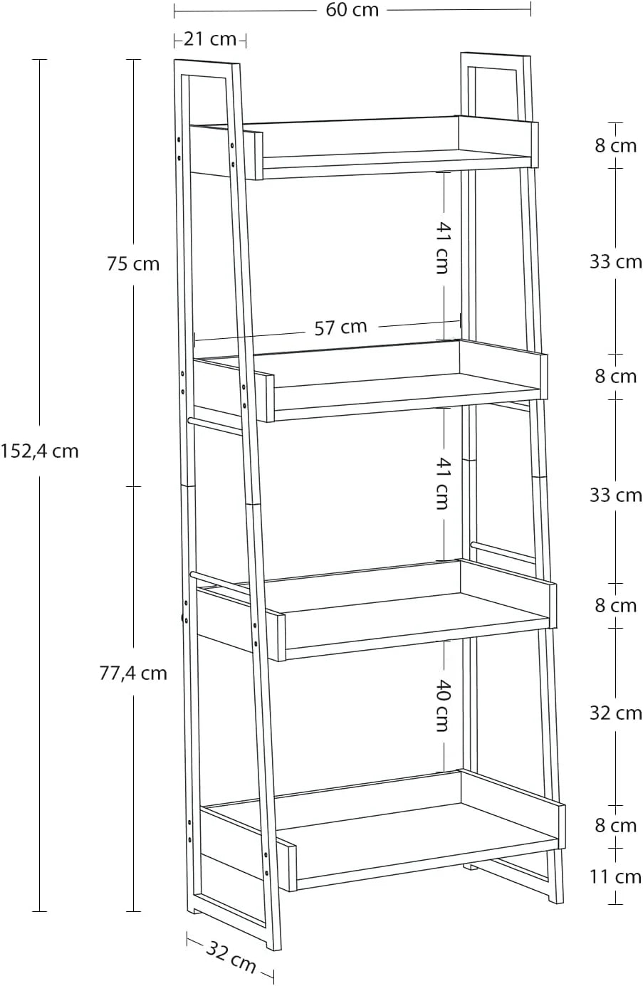 4 Tier Standing Ladder Shelf Z56102