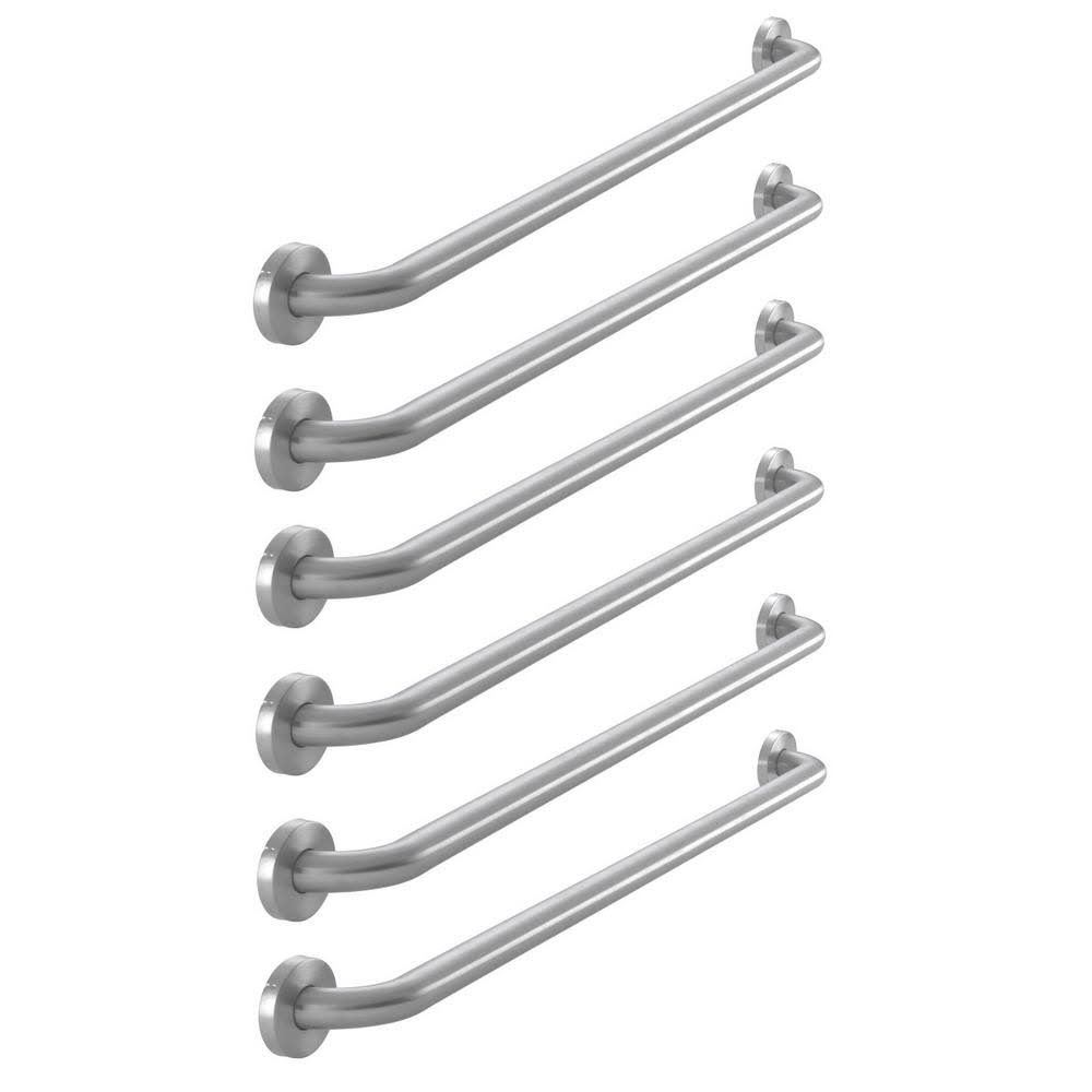 42 in. x 1-1/4 in. Brushed Stainless Steel Concealed Screw Grab Bar Combo (6-Pack) A1867
