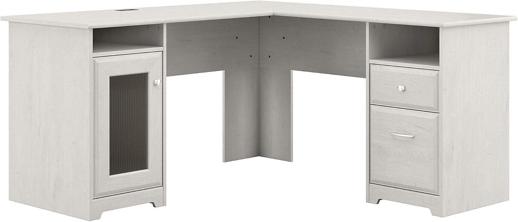 Linen White Oak L Shape Desk Q39043