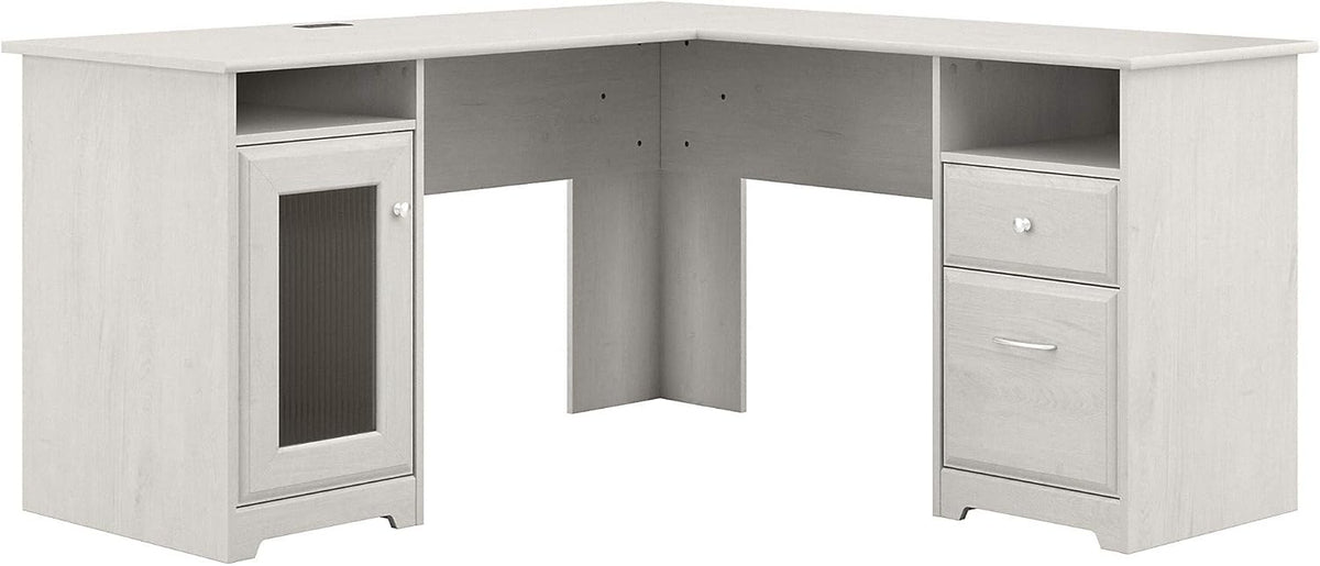 Linen White Oak L Shape Desk Q39043