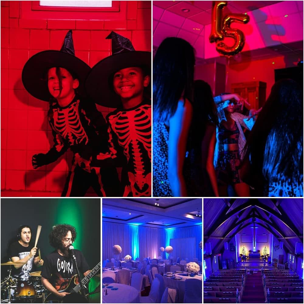 36 LED RGB Par Cans Lights 4 Pack DMX 7 Channel Sound Activated Strobe Remote Uplighting D794970