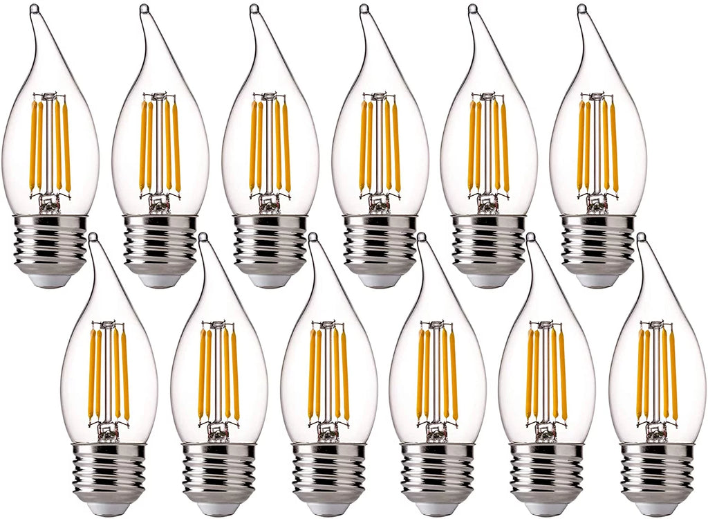60W Equivalent Dimmable LED Chandelier Light Bulbs, 2700K Soft White, 12 Pack E40463