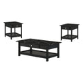 Black 3-Piece Wood Coffee Table Set W591159