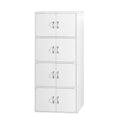 4 Shelf 8 Door Wooden Bookcase Cabinet in White M65883