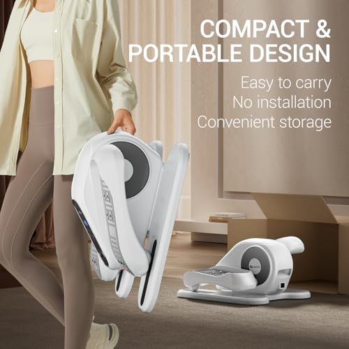 Under Desk Elliptical Machine, Quiet Portable Electric Seated Exercise Machine with Remote, 12 Speeds S1143