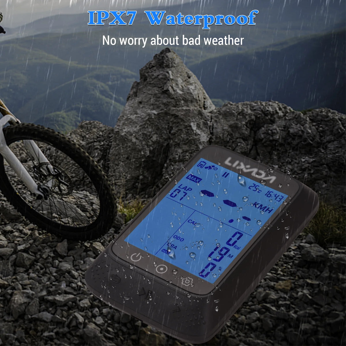 Wireless Waterproof Bike Computer with Altitude V23573