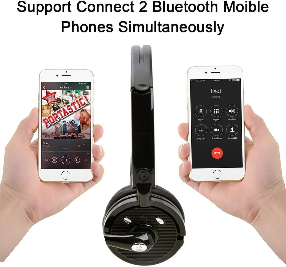 2 Pack Bluetooth Noise Cancelling Headphones with Mic I653