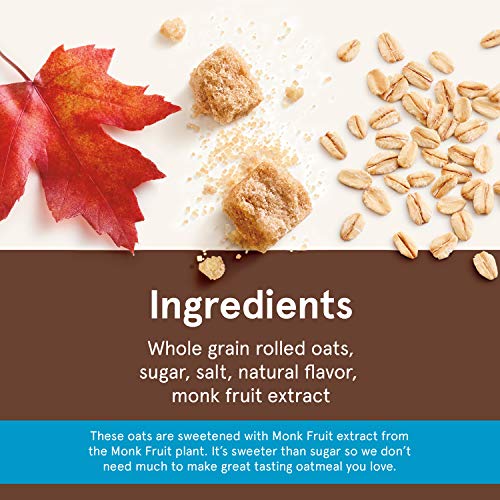 Lower Sugar Maple & Brown Sugar Instant Oatmeal, 10-Count 1.19oz Boxes (Pack of 6) E547511