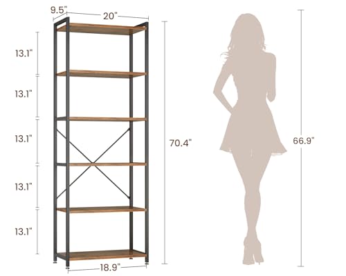 6 Tier Wood Bookcase B518741