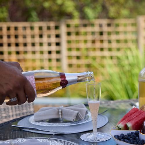 48 Glitter Gold Champagne Flutes 5oz Clear Plastic A90459