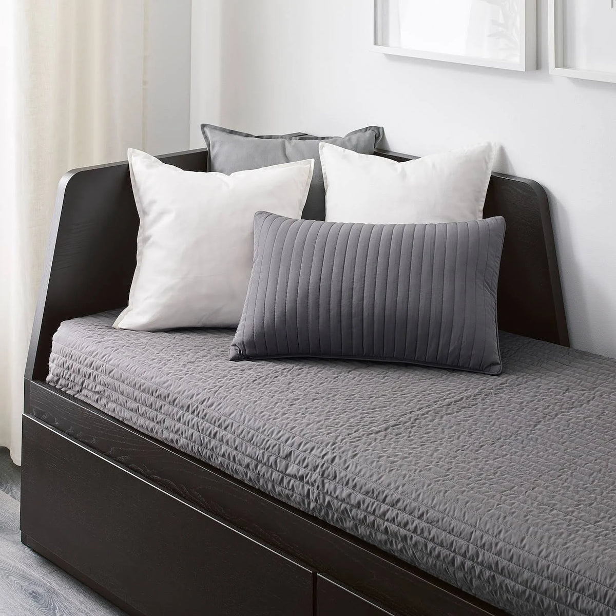 Black Twin Daybed Frame with 2 Drawers Y251