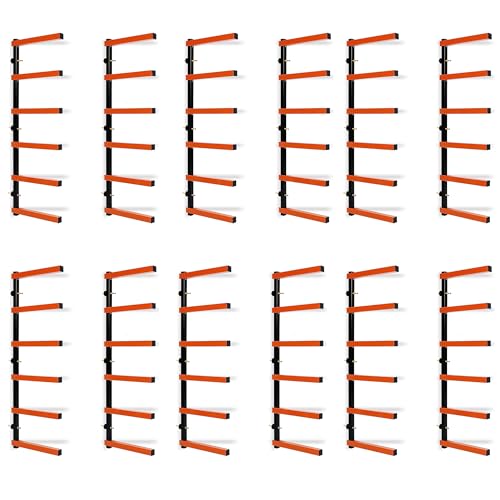 6 Levels Steel Wall Mounted Lumber Storage Rack X26397