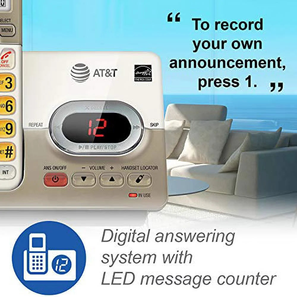 5-Handset Expandable Cordless Phone with Answering System & XL Backlit Keys J190