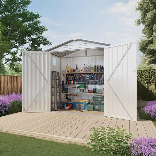 5'x3' Gray Metal Outdoor Storage Shed with Windows and Lockable Door E176