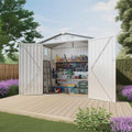 5'x3' Gray Metal Outdoor Storage Shed with Windows and Lockable Door E176