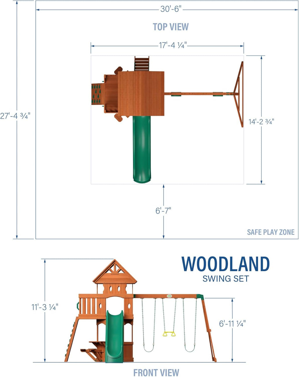 Cedar Wood Playset Swing Set R5446