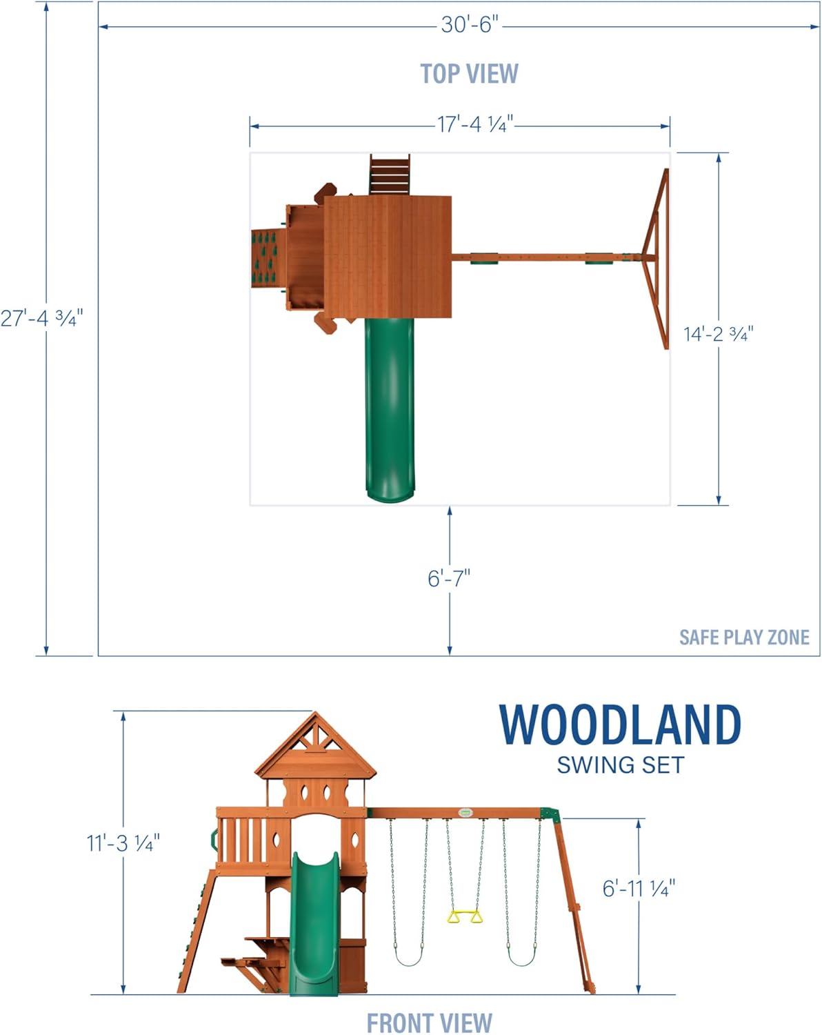 Cedar Wood Playset Swing Set R5446