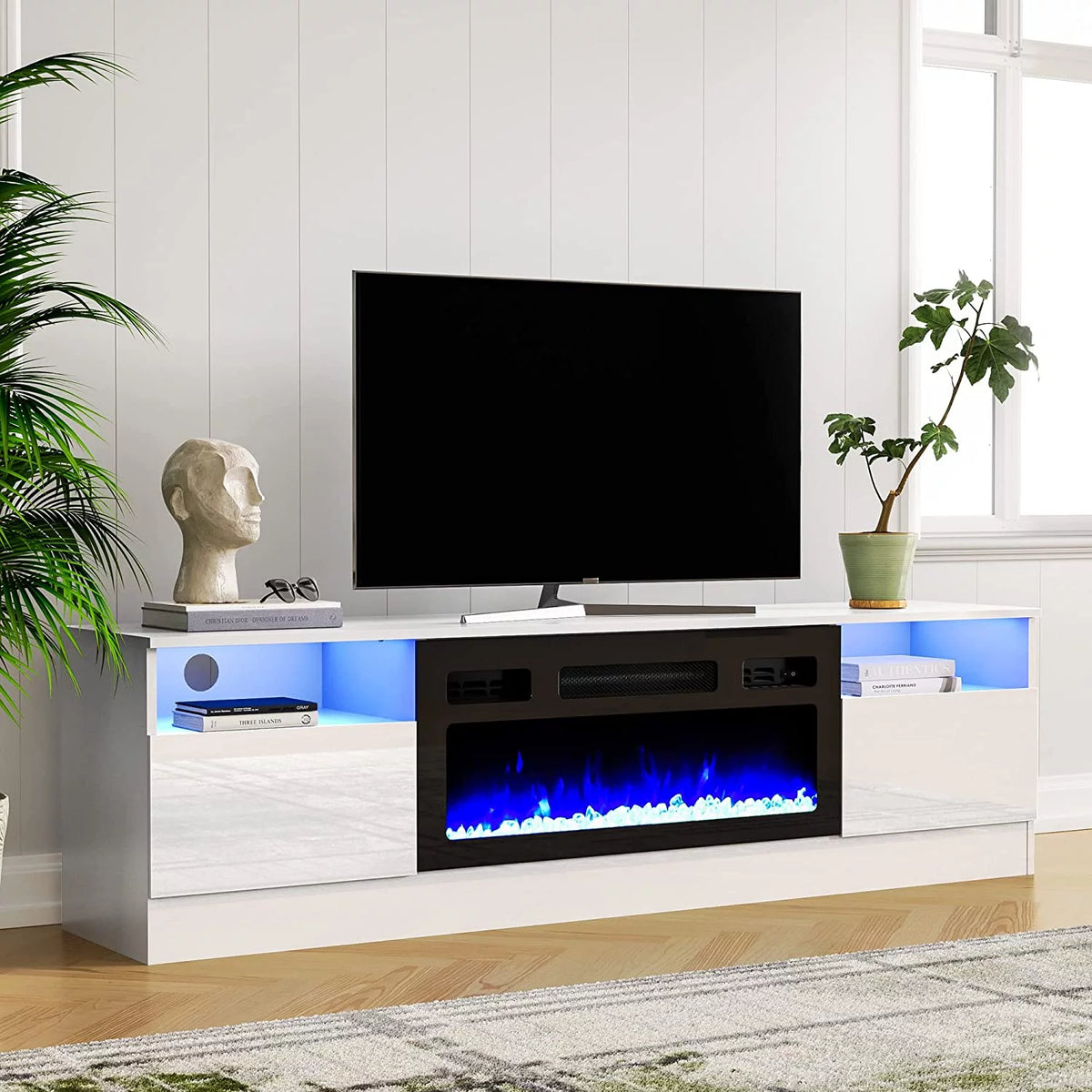 White Fireplace TV Stand for 75 inch TV L422792