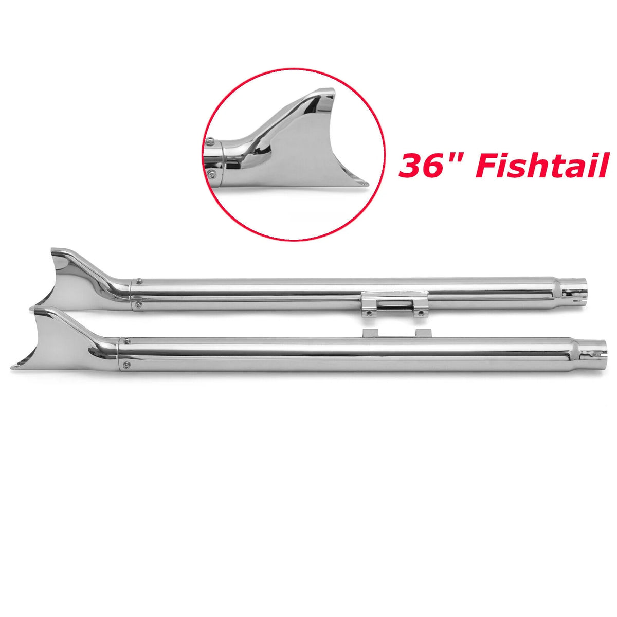 36" Slip on Fishtail Mufflers Exhaust Pipes P376890