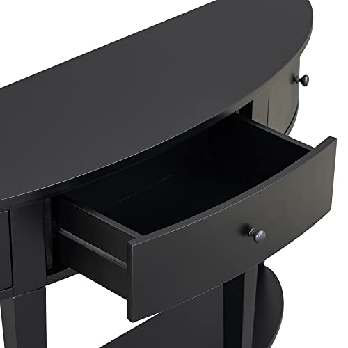 Half Moon Console Table with 3 Drawers and 1 Shelf Q548