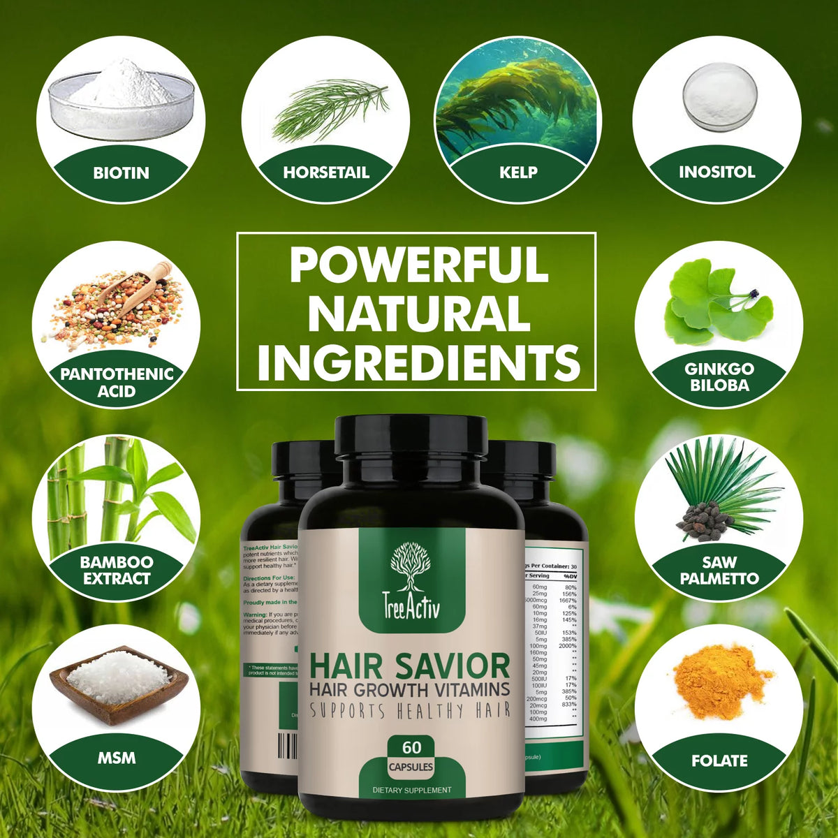 60 Capsules Hair Growth Supplement W94370