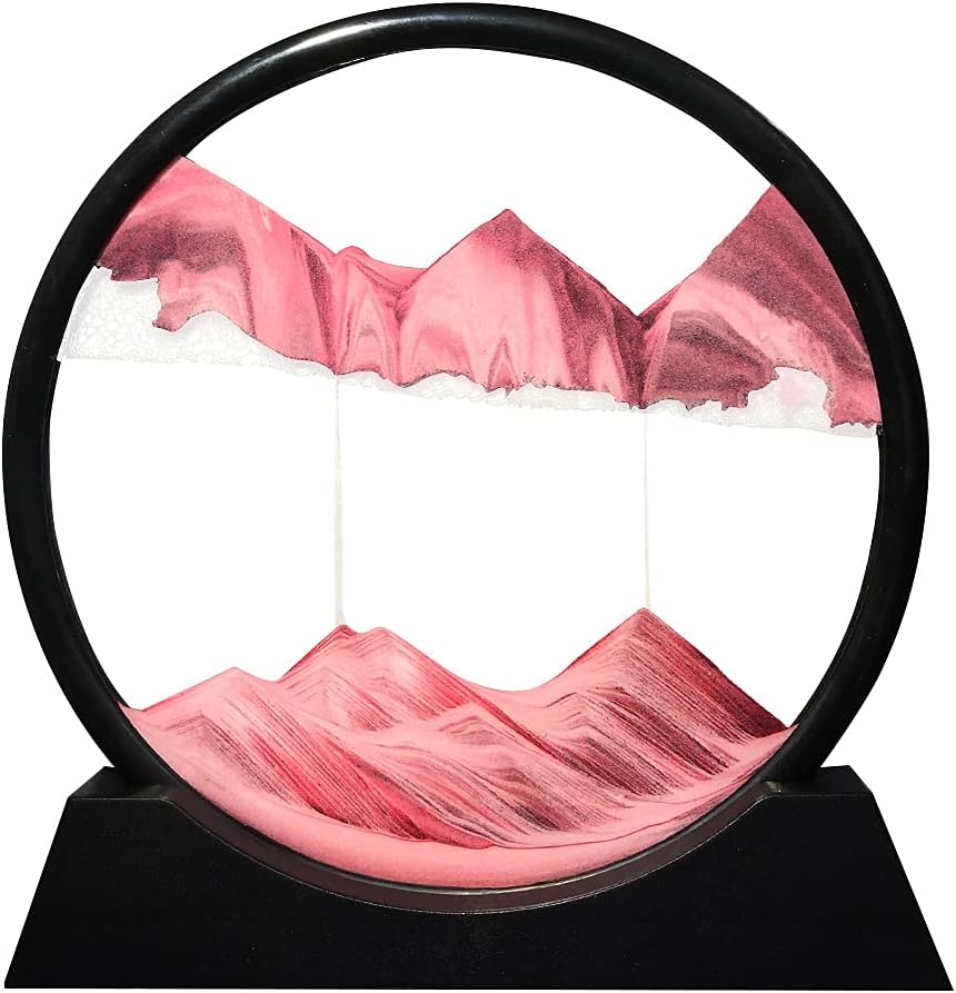 Moving Sand Art Picture Round Glass 3D Deep Sea (Green, 7 Inch) H80491