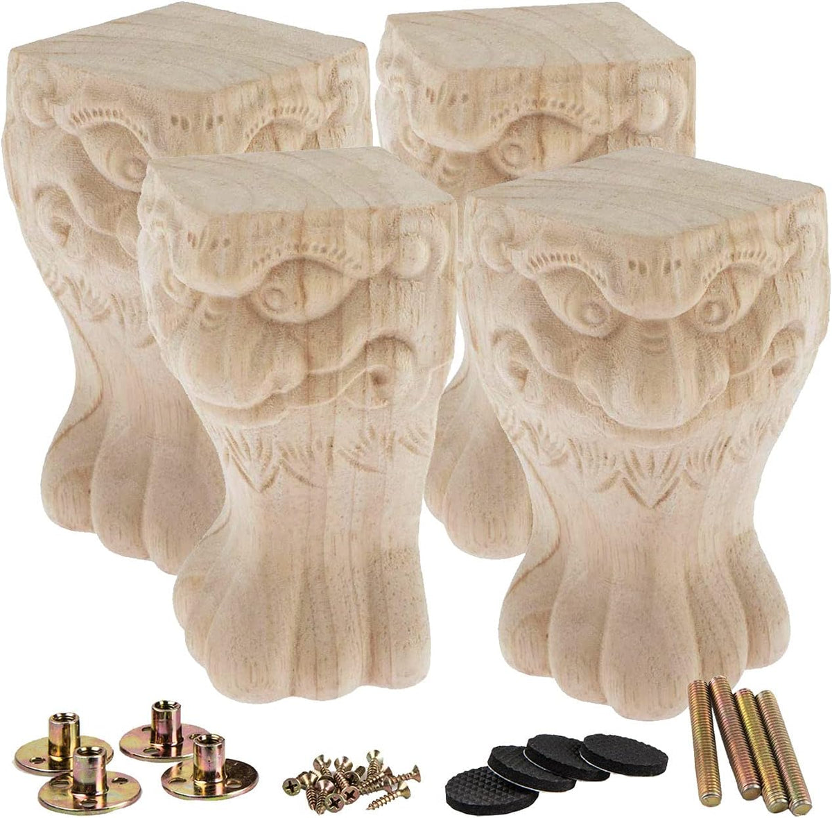16 inch Set of 4 Solid Wood Furniture Legs G733