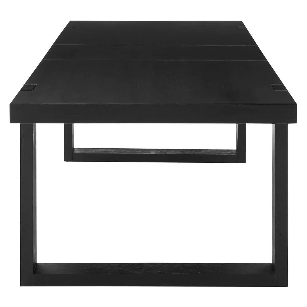 Rubbed Charcoal 8-Piece Dining Set with White Side Chairs M72760