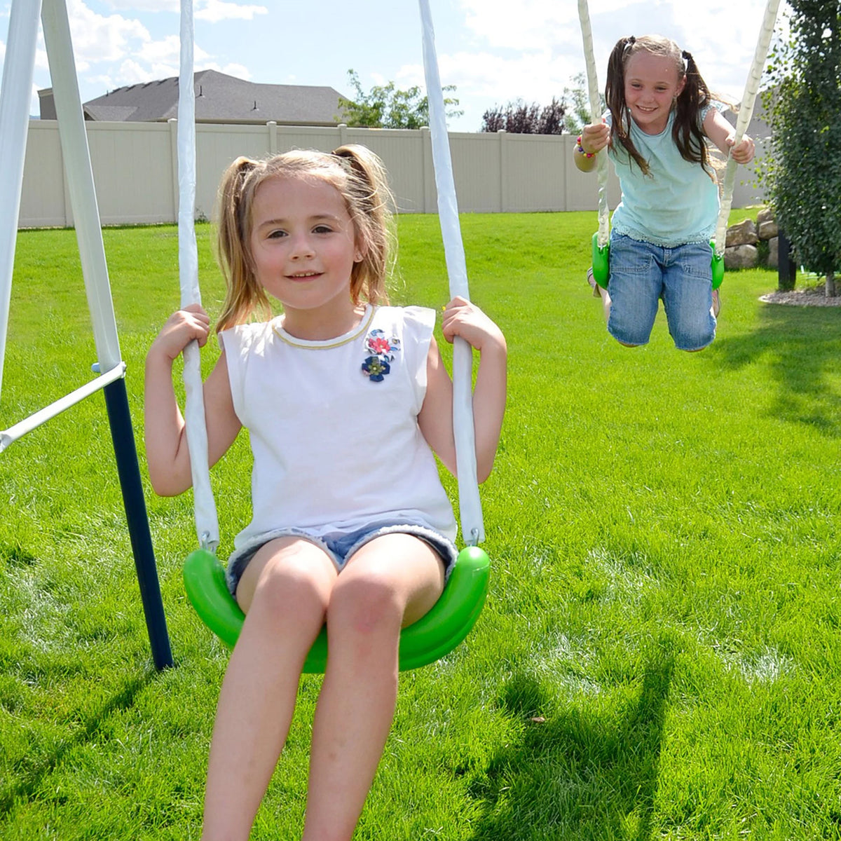 Metal Swing Set with Glider and Slide P740729
