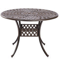 Cast Aluminum Outdoor Patio Dining Table with Lattice Weave Design in Bronze W1848